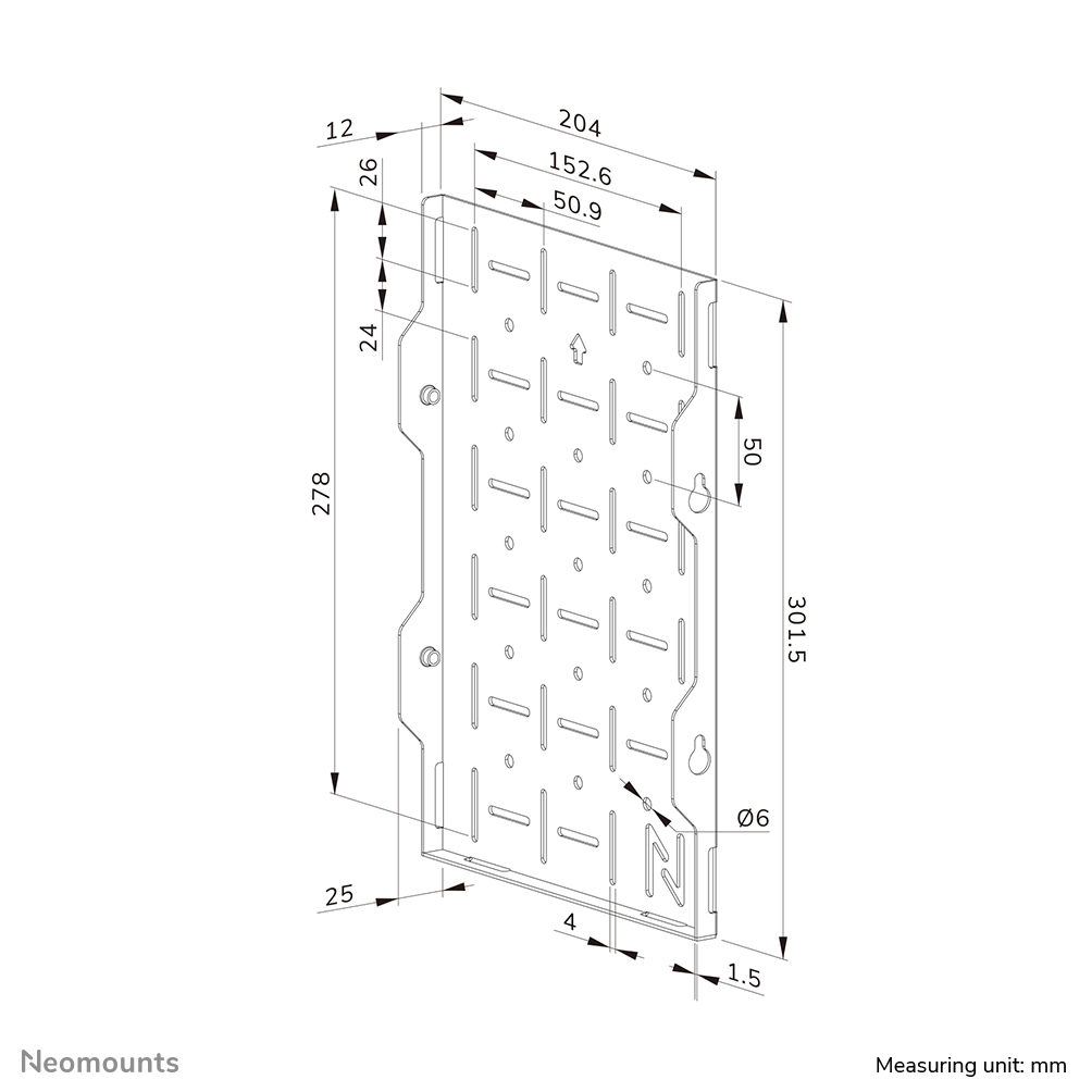 Neomounts AWL05-750BL AV hardware rack - universal